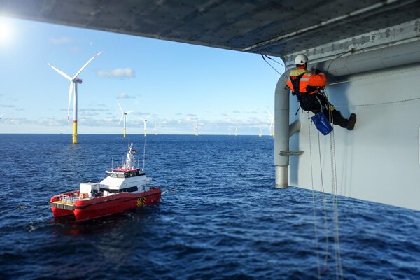 Man working in the sea