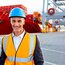 Man with blue safety helmet