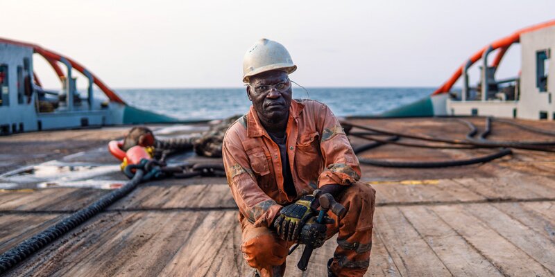 Man on deck offshore