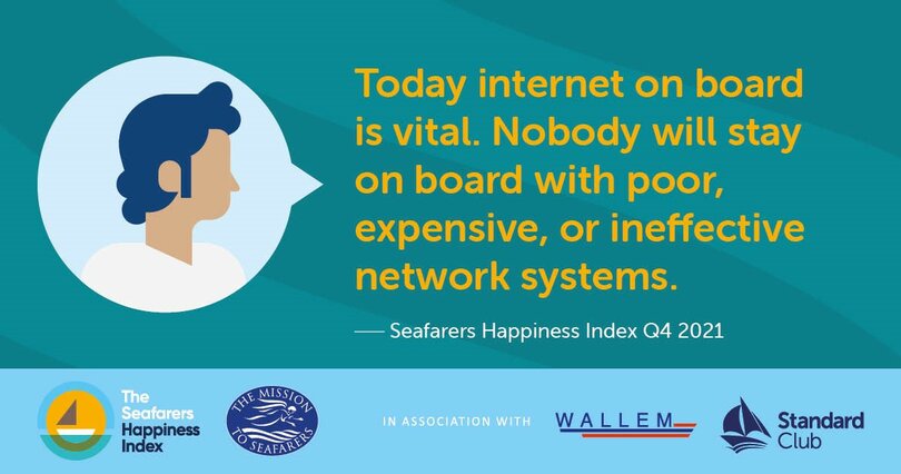 Seafarer Happiness Index (SHI) Q4 2021 - the importance of wifi on board