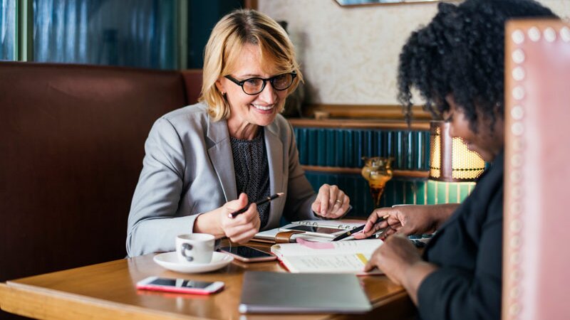 Business woman smiling