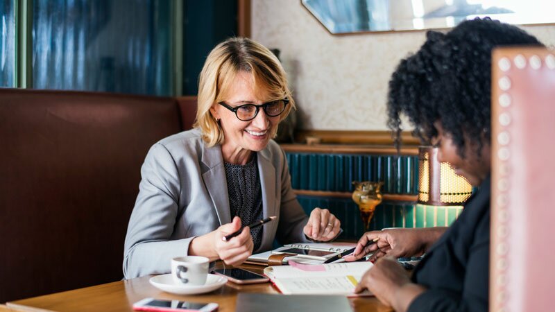 Business woman smiling