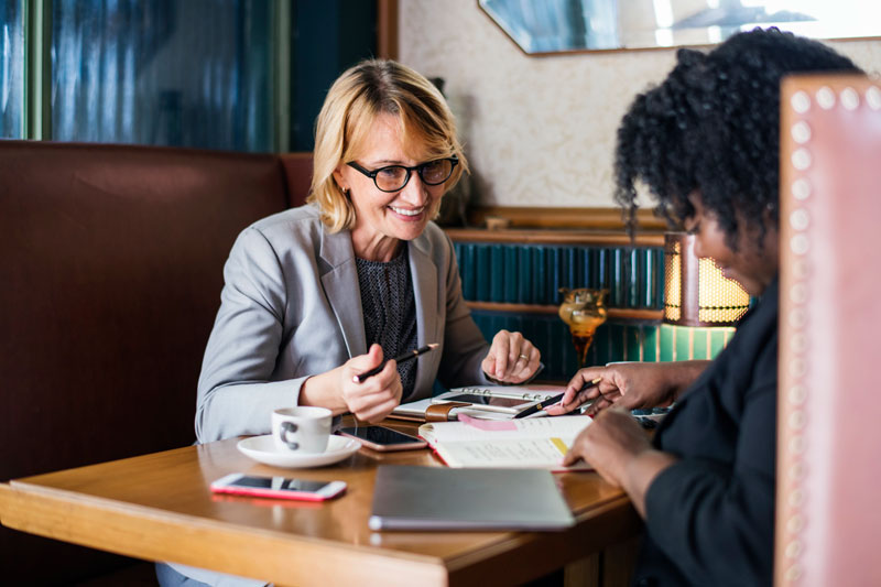 Business woman smiling