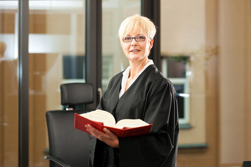 Lawyer looking at camera